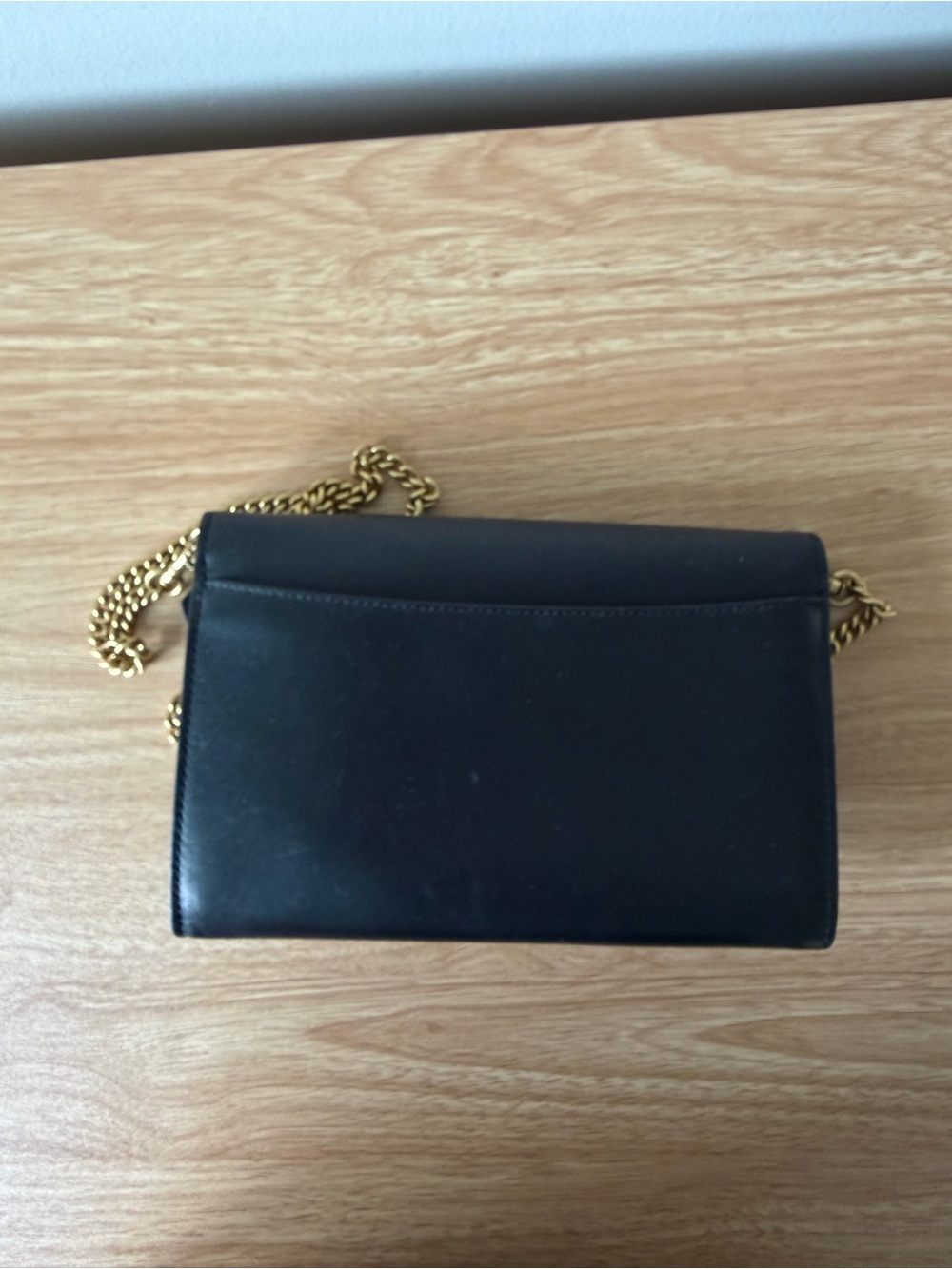 Coach Black Leather Crossbody with Gold Chain and Turnlock - Picture 4 of 7